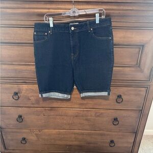 Dark Blue Denim Shorts